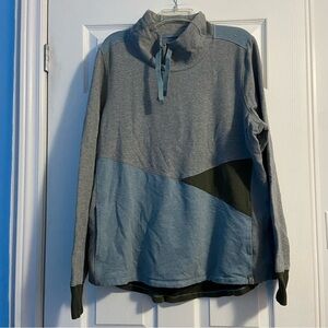 L.L. Bean Women’s Grey Colorblock Pullover Funnel Neck Sweatshirt Size 2X